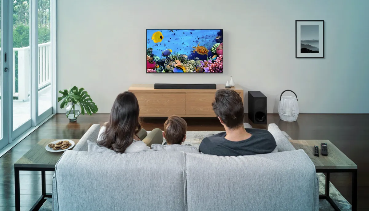 family watching TV